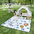 速营野餐垫防潮垫加厚户外便携帐篷地垫草坪垫子音乐节沙滩露营垫 双面特厚牛津布【卡通露营1.5*2m】
