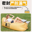 语森忆充气沙发户外音乐节懒人黄白折叠便携式气垫床野餐露营纯色气 七彩彩虹 普通尖头款【210T涤纶布】送收纳