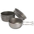 苏泊尔（SUPOR）户外纯钛折叠锅碗野营钛套ml便携具加厚露营野炊不野餐l炒锅必唯 1000ML套锅