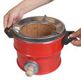 双耳炭炉半节高12cm酒精木炭二用炉适合煮火锅围炉煮茶 双耳红色半节【内径13cm】+压火盖