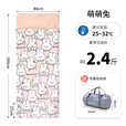 爱梦轩纯棉小学生成长午休睡袋四季通用儿童教室午睡被户外露营便携被子 80*190萌萌兔【25~32℃】夏款2.4斤