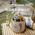 挪客Naturehike户外可折叠水桶便携露营圆形水盆旅游洗脸盆洗衣盆 浅咖啡色大号圆【20L】.