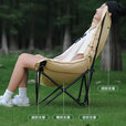 梵昇昱户外折叠椅高背月亮椅露营旅行装备可坐可躺午休沙滩椅便携野钓椅 卡其色加厚高背月亮椅【基础款】