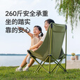 原始人（The Primitive）户外折叠椅月亮椅加高露营椅子钓鱼凳便携式躺椅午休沙滩椅野餐 经典大靠背椅【舒适头枕】橄榄绿