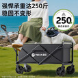 扉侣露营车户外推车折叠手推快递拉车野营儿童可躺野餐营地小拖车 5寸轮-黑色 200L 无刹车 加厚后开款