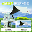骆驼抱抱鹅六角黑胶户外露营公园野营自动速开帐篷2025新品 黑胶天幕帐篷，抹茶绿，136BJ54011