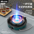 嘻由卡式炉2025新款防爆户外露营野炊装备防风分体式煮茶燃气炉卡磁炉 【松柏绿】双核大炉头+转接头+收纳包 稳压双阀分体式
