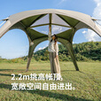 挪客铝杆拉链款云界四角2.0速开天幕户外露营大空间钛黑胶防晒遮阳棚 三件套-半开套餐