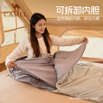 骆驼（CAMEL）户外睡袋 轻盈加厚保暖双人旅行露营室内便携成人睡袋 月石灰 2.15kg 右 可拆卸 A8W03009 均码
