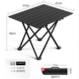 谷舰沐【磨砂面板】户外折叠桌野餐桌 便携式防泼水易清洁露营蛋卷桌子 黑色[磨砂面板大桌]