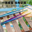钛途（TITO TITANIUM）纯钛烧烤夹家用户外露营野餐防烫耐高温轻量便携烧烤工具 纯钛21.3cm烧烤夹-冰花蓝色