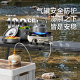 嘻由卡式炉2025新款防爆户外露营野炊装备防风分体式煮茶燃气炉卡磁炉 【松柏绿】双核大炉头+转接头+收纳包 稳压双阀分体式