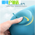 ZKHE充气腰靠户外旅行神器充气枕头露营飞机便携气垫空气睡枕午休枕 吹气款小号沈蓝34x22