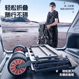 智牌电动露营车可坐人助力旅行折叠户外野营推车大容量旅行野餐拖车 电动白6KM可后开+包胶轮