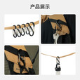 伯希和（Pelliot）户外露营S型挂扣铝合金车钥匙干小挂扣件腰带卡扣背包8字扣 酸橙色 中号【2只装/板】
