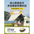 骆驼户外天幕帐篷一体防雨加厚便捷式折叠露营遮阳棚野营装备 173BA6B112A 黑胶 3-4人  奶酪色