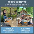 襄睿不锈钢柴火灶柴火鸡灶台农村家用灶烧柴大铁锅灶台移动地锅带桌子 1.47米【60锅】+转盘