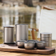 Ti artisan钛工匠纯钛旅行茶具套装户外功夫泡茶器露营随身便携快客杯钛茶具 旅行钛冰花套装（一体收纳）