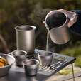 必唯（BOUNDLESS VOYAGE）纯钛户外旅行茶具套装鹰嘴泡茶器双层茶杯防烫便携功夫茶露营煮茶 茶壶+40ml茶杯3个