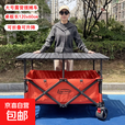 露营摆摊推车一体车野餐车折叠桌地摊移动夜市可升降移动餐车棚 【6支撑杆】聚拢红车+120升降桌
