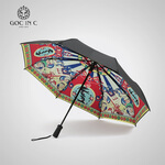 GOC IN C APP智能伞防丢随行晴雨伞黑胶小黑伞太阳伞防晒防紫外线遮阳伞女友礼物 万花筒蓝