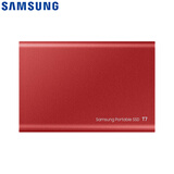 三星（SAMSUNG） 500GB Type-c USB 3.2 移动固态硬盘（PSSD） T7 红色 NVMe传输速度1050MB/s 超薄时尚