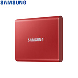三星（SAMSUNG） 500GB Type-c USB 3.2 移动固态硬盘（PSSD） T7 红色 NVMe传输速度1050MB/s 超薄时尚