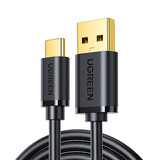 绿联Type-C数据线USB-C安卓车载充电线转接头充电器线通用华为Mate40Pro/30荣耀20/小米9/10/11pro手机1米黑