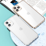 品胜 苹果12手机壳6.1英寸防摔电镀保护壳iphone12保护套防摔全包镜头电镀边框手机套硅胶软壳 透明