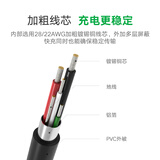绿联Type-C数据线USB-C安卓车载充电线转接头充电器线通用华为Mate40Pro/30荣耀20/小米9/10/11pro手机1米黑