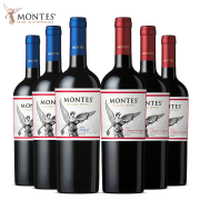 Montes蒙特斯 经典赤霞珠+梅洛红葡萄酒组合750ml*6支