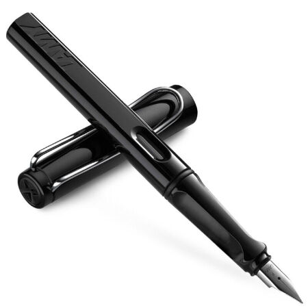 德国进口 凌美（LAMY）钢笔签字笔墨水笔Safari狩猎者礼品笔 亮黑色F尖成人学生练字笔（德国银灰环保盒装）