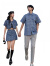 早美（ZaoMei）情侣装夏天2023韩版炸街上衣小众设计感短袖T恤女两件装学生班服 男套装 M