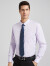 红豆男装 长袖衬衫男纯色方领棉混纺透气舒适商务正装长袖衬衣 V1紫色 38（170/84A）