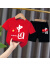 GOOFLORON中国风国潮童运动套装儿童夏季童装中小童短袖T恤演出服薄款纯棉 五星中国短T+短裤-红色 130CM(建议45-55斤)