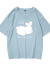 真维斯女装宽松纯棉可爱兔子印花上衣夏季新款甜美风短袖T恤JR 蓝色8501 170/92A/L