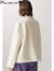 帕罗（PALUOPO）秋冬女士颗粒绒100%绵羊毛短外套新品加厚保暖圆领甜美外衣 23055 白色 L