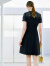 颜域短袖蕾丝连衣裙女夏装2023年新款收腰显瘦圆领简约气质小黑裙 白色 S