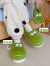 细细条（XIXITIAO）可爱儿童恐龙棉拖鞋男童女童冬季保暖毛绒亲子软底居家鞋 全包款草绿色 24-25（内长约16.5cm）