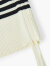 爱居兔夏季新款复古条纹肌理感时尚针织衫背心ENZSJ2N007A 本白条纹07 160/84A/M