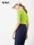 普普風（FGFEEL）下架 年新款夏季短袖针织衫女修身显瘦别致上衣7366 果绿 S