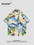 MOSTTIDE2024夏季冰丝短袖衬衫男夏威夷沙滩短裤套装度假花衬衣情侣款寸衫 CY613蓝色+KZ623蓝色 L（建议130-145斤）