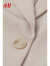 H&M女装西装春季新款时尚平驳领直筒单排扣西装上衣0987975 浅米灰色 155/80