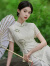 欧若婷雅改良式蕾丝旗袍日常新中式国风连衣裙子夏天女装2024夏季新款衣服 米白色 M