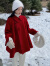 BMOI新年红高端双面羊绒大衣女小个子斗篷2023秋冬新款毛呢子加厚外套 驼色 S 80-120斤
