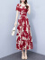 对兰连衣裙长款2024夏天新品气质女神范裙子女夏季长裙连衣裙女高级感 红色 3XL