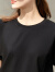 AMII夏季新款圆领抽绳短款T恤分割设计束脚九分裤针织套装女 黑色（T恤） 155/80A/S