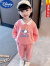 迪士尼女童春装套装2023新款洋气春款翻领卫衣女孩衣服3-5岁运动两件装 粉色-可爱 (翻领卫衣套装) 120码 建议身高110-120