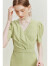 范思蓝恩23FS12620法式气质V领连衣裙女夏季新款收腰显瘦裙子 冰沙绿 M