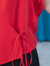 VOA30姆米真丝重磅连肩蝙蝠袖不对称绑带门襟透气桑蚕丝衬衫 BE583 梦想红(H06) 165/L